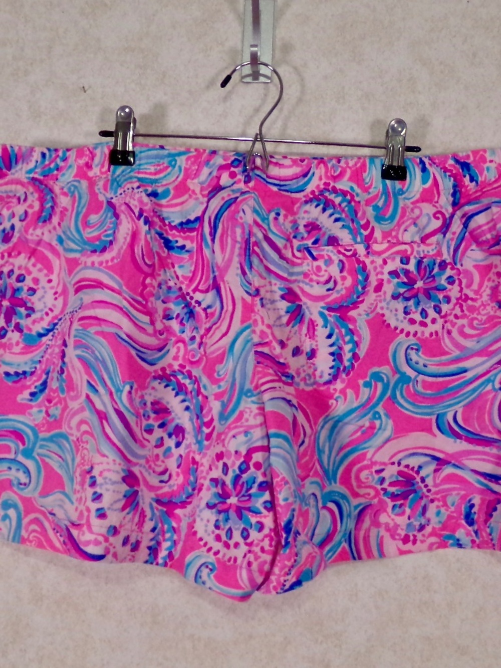 NWT Lilly Pulitzer Ocean View, Dont Be Jelly Prosecco Pink Shorts 3 Pocket Sz XL